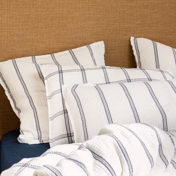 Taie d'oreiller tissée gaze de coton