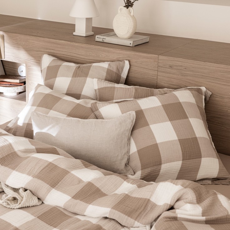 Taie d'oreiller tissée gaze de coton