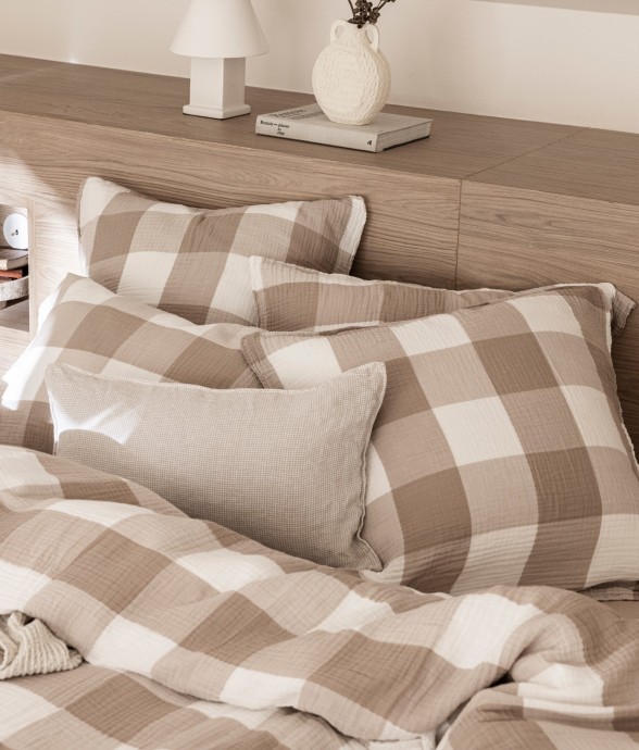 Taie d'oreiller tissée gaze...