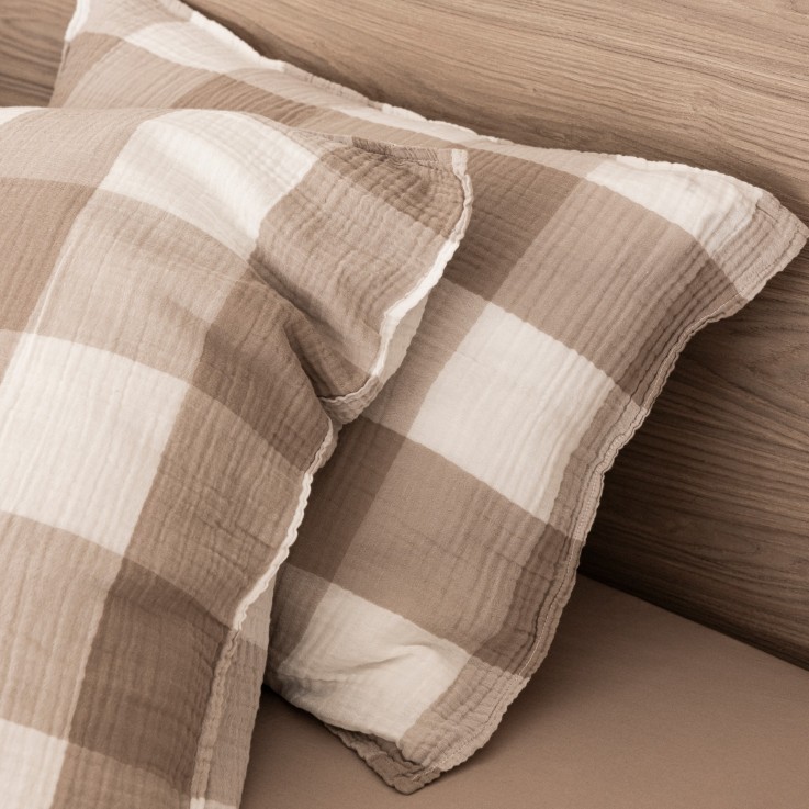 Taie d'oreiller tissée gaze de coton