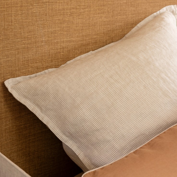 Taie d'oreiller en lin lavé tissé