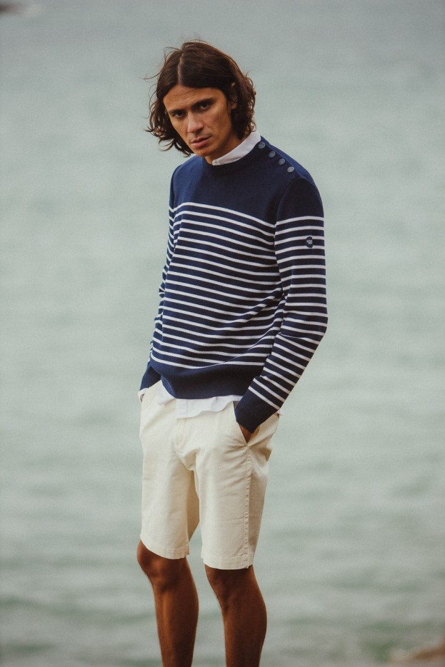 Pull marin rayé Armel laine mérinos
