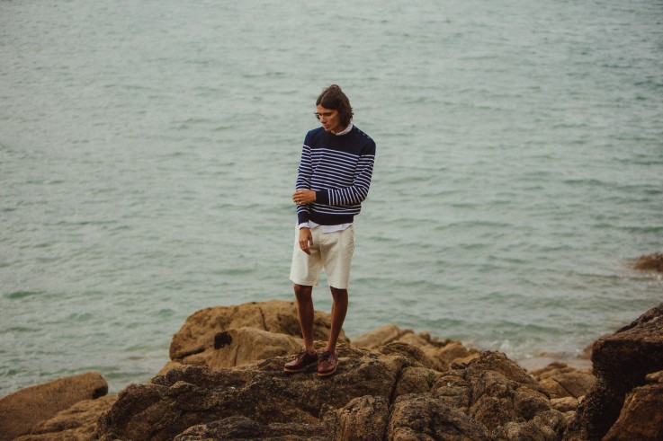 Pull marin rayé Armel laine mérinos