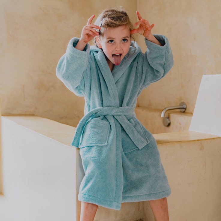 Peignoir à capuche enfant Coton Bio