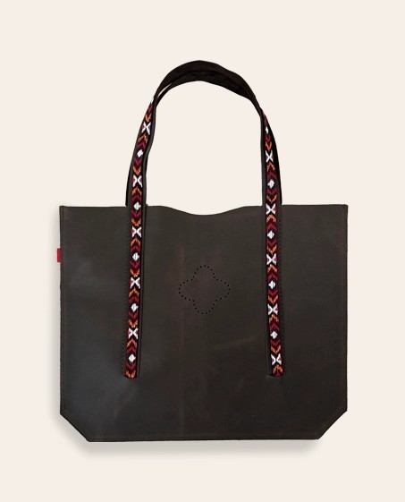 Sac en cuir Tenere noir