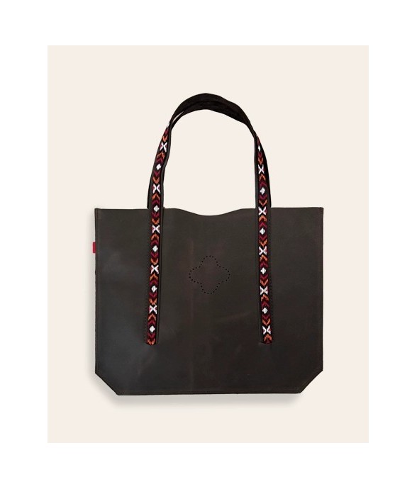 Sac en cuir Tenere noir