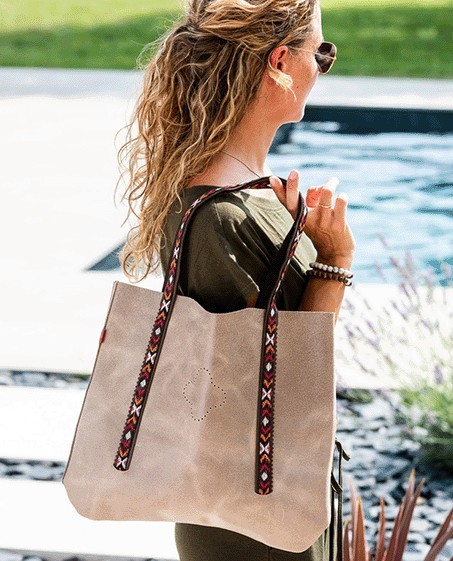 Sac en cuir Tenere sable