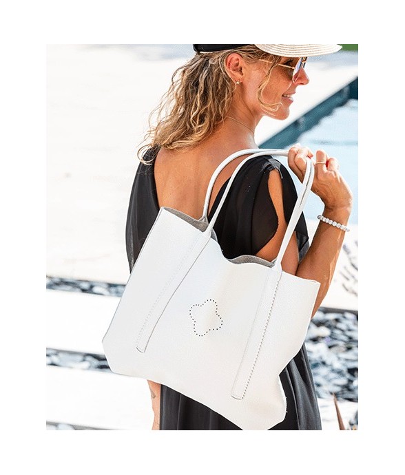 Sac en cuir Lais blanc