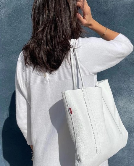 Sac en cuir Lais blanc