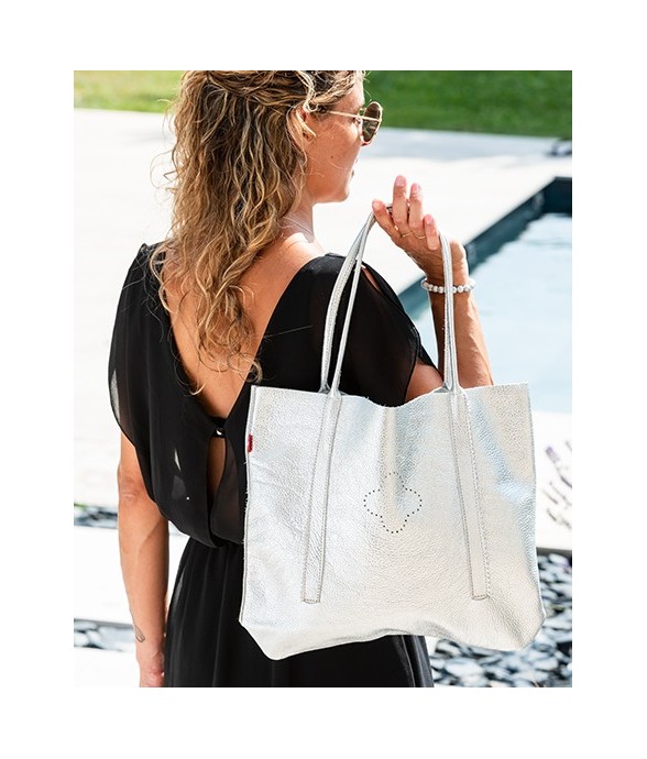 Sac en cuir Lais argent