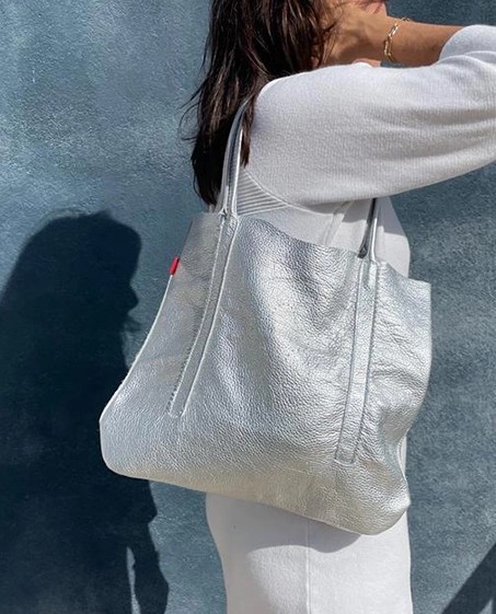 Sac en cuir Lais argent