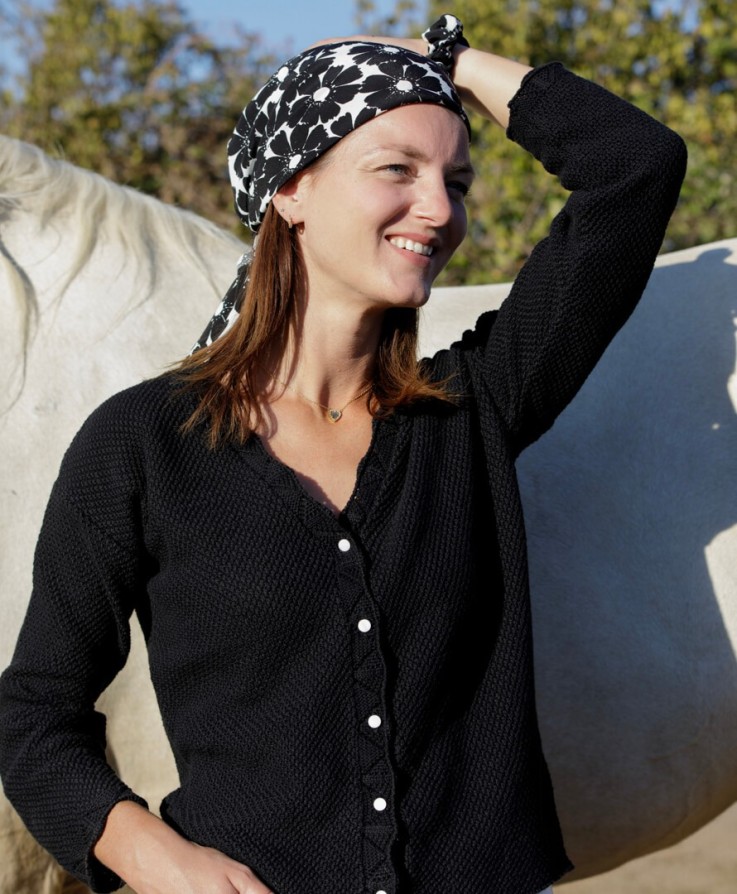 Gilet Mélio Noir Coton Bio