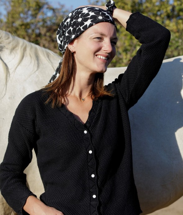 Gilet Mélio Noir Coton Bio