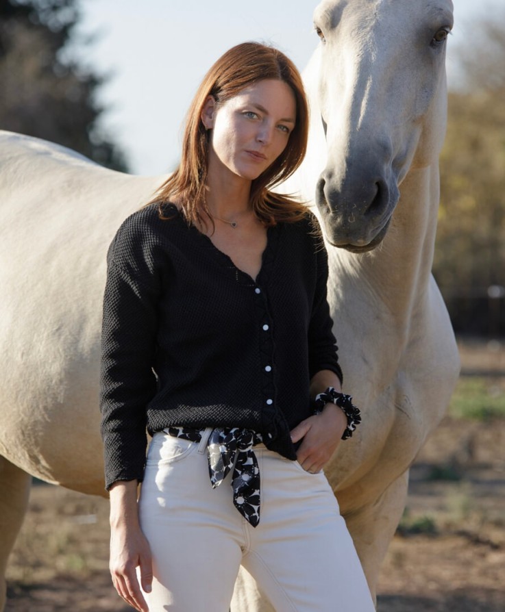 Gilet Mélio Noir Coton Bio