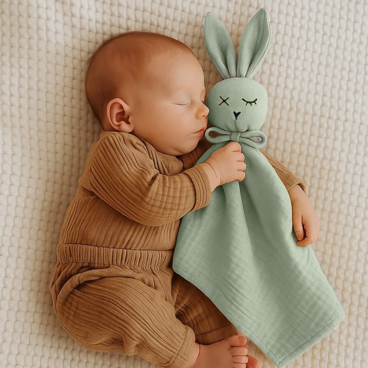 Doudou Lange Vert en Coton Bio