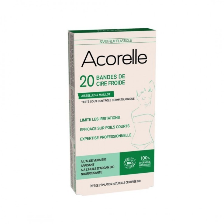Bandes de Cire Froide Bio Aisselles & Maillot x20