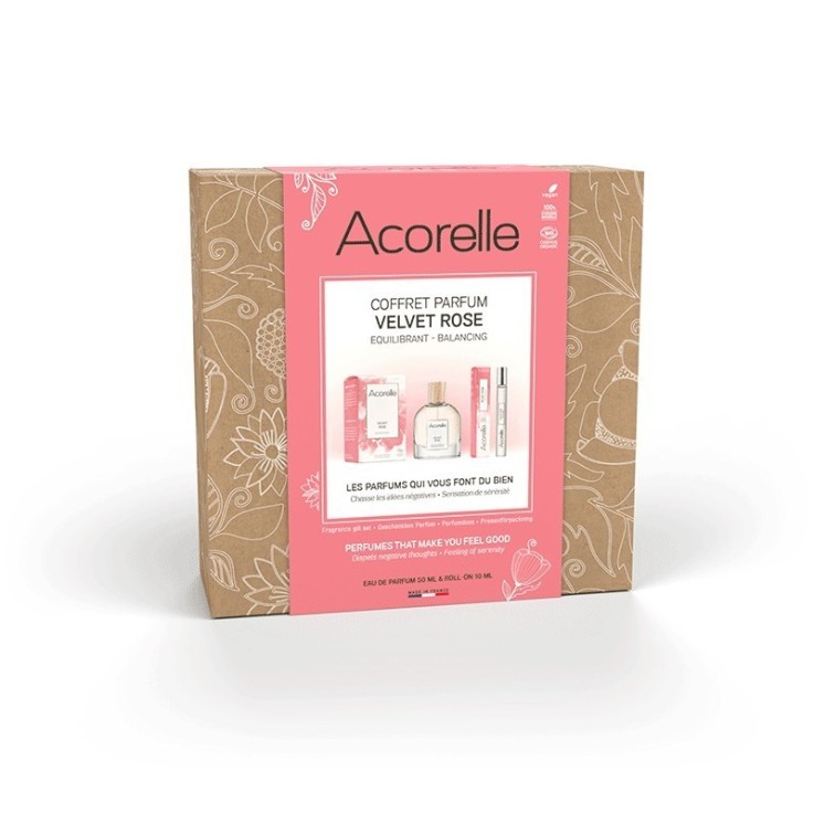 Coffret eau de parfum Velvet Rose certifiée bio (50ml & 10ml)