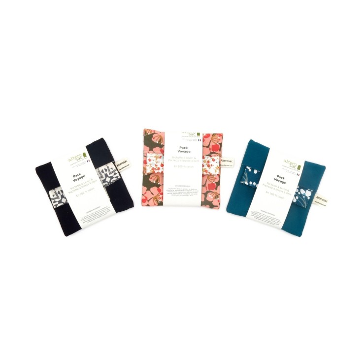 Kit voyage - pochette à savon et pochette à brosse à dents