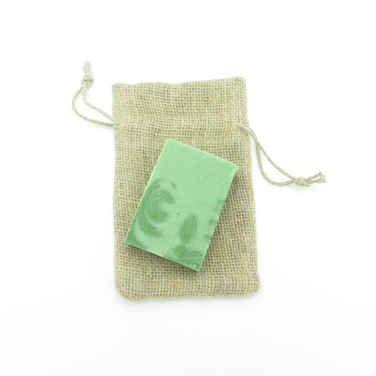 Pochette savon doublée en chanvre