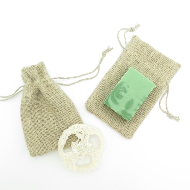 Pochette savon doublée en chanvre
