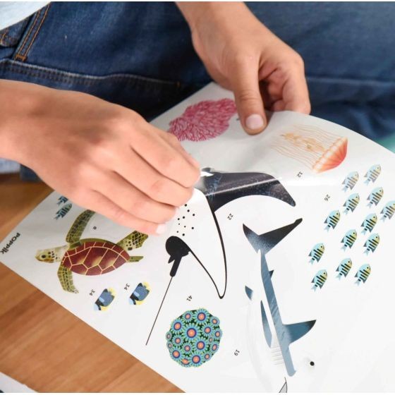 Poster découverte avec stickers Océans