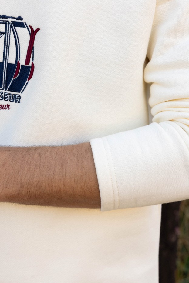 Sweat Télécabine crème Coton Bio