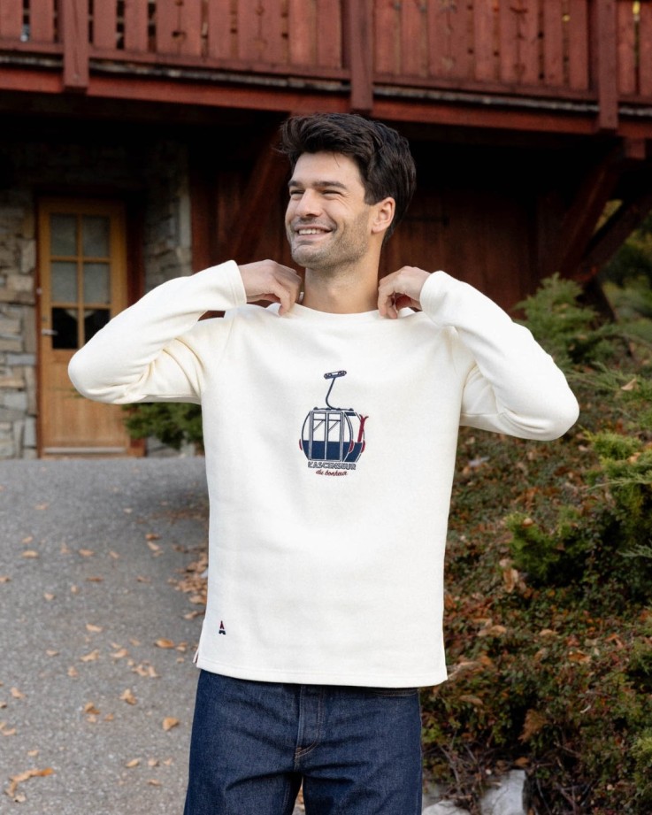 Sweat Télécabine crème Coton Bio
