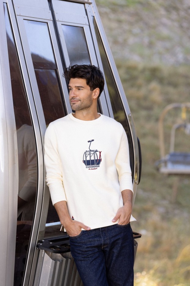 Sweat Télécabine crème Coton Bio