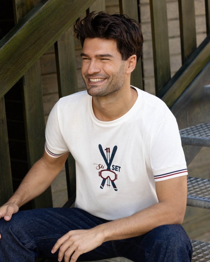 T-shirt Ski Set crème Coton Bio