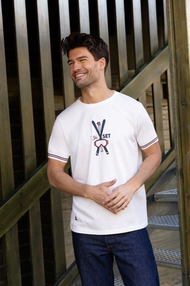 T-shirt Ski Set crème Coton Bio
