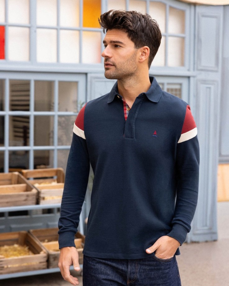 Polo ML marine Maurice Coton Bio