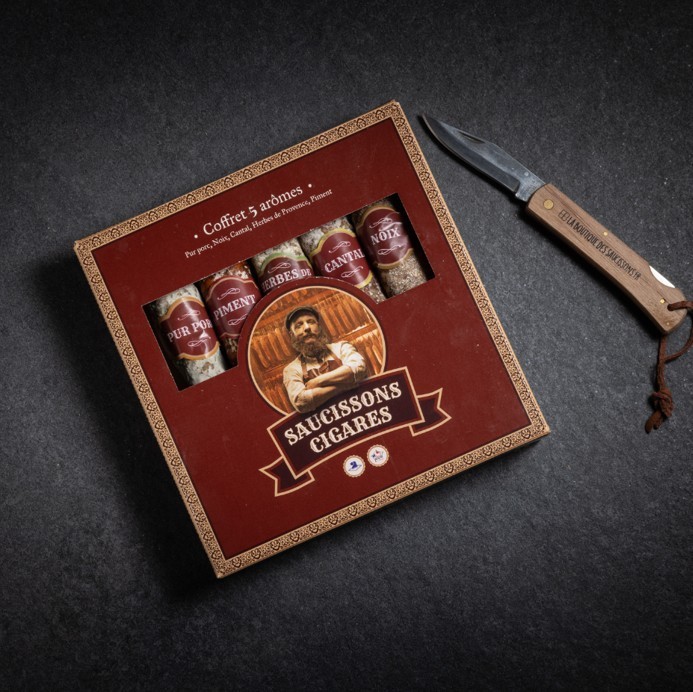 Coffret Saucisson Cigare + couteau