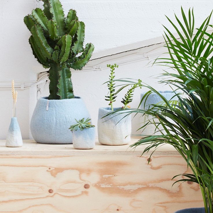 Cache Pot En Laine Moss Green