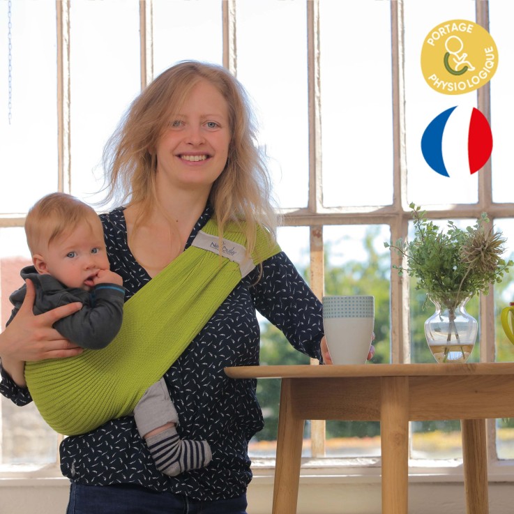 Porte-bébé d'appoint Hop'la Coton Bio anis