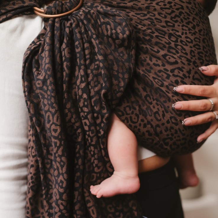 Écharpe de portage sans nœud Sling Jacquard Coton Bio Léopard