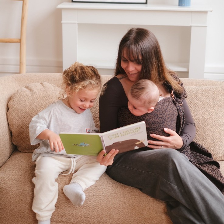 Écharpe de portage sans nœud Sling Jacquard Coton Bio Léopard