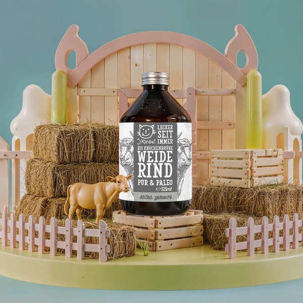 Bouillon de boeuf fermier et os à moelle - Pur, paléo et bio (Bone Broth) - Bouteille de 525ml