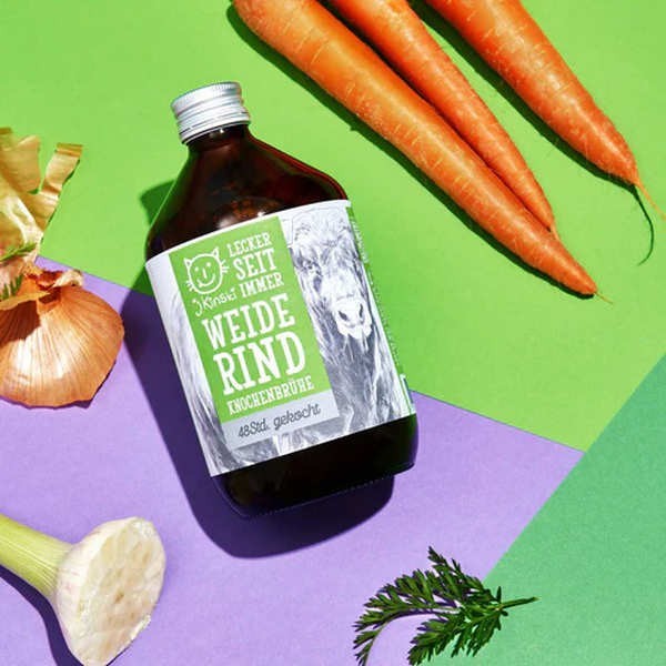 Bouillon d'os de bœuf de pâturage bio (Bone Broth) - Bouteille de 525ml