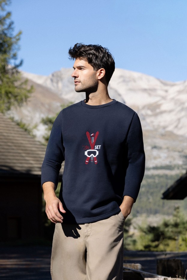 Sweat Ski Set bleu marine Coton Bio