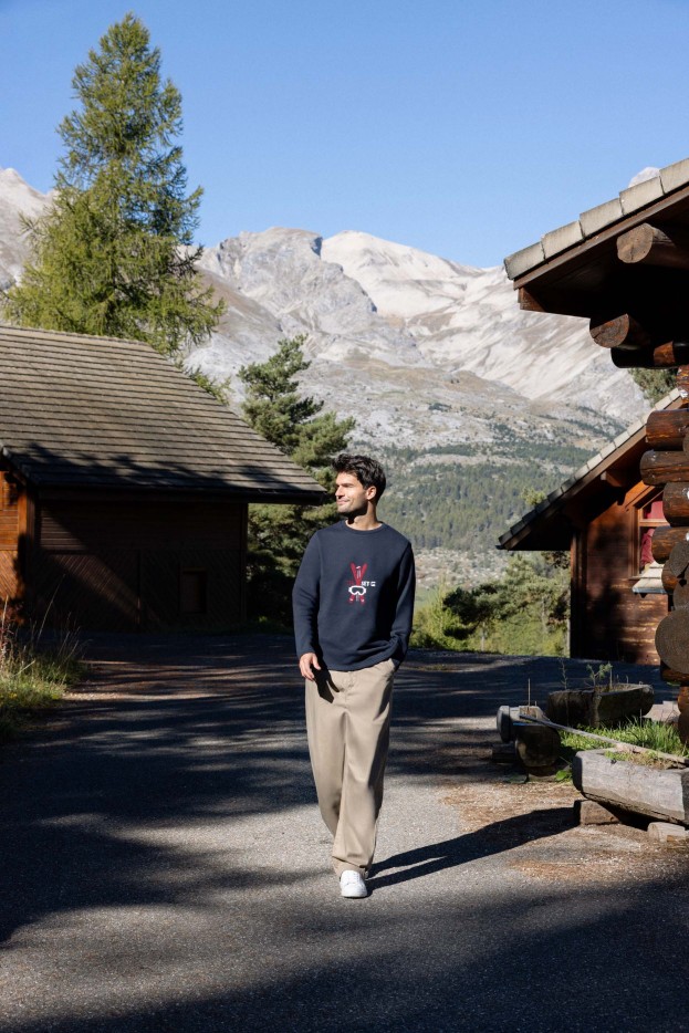 Sweat Ski Set bleu marine Coton Bio