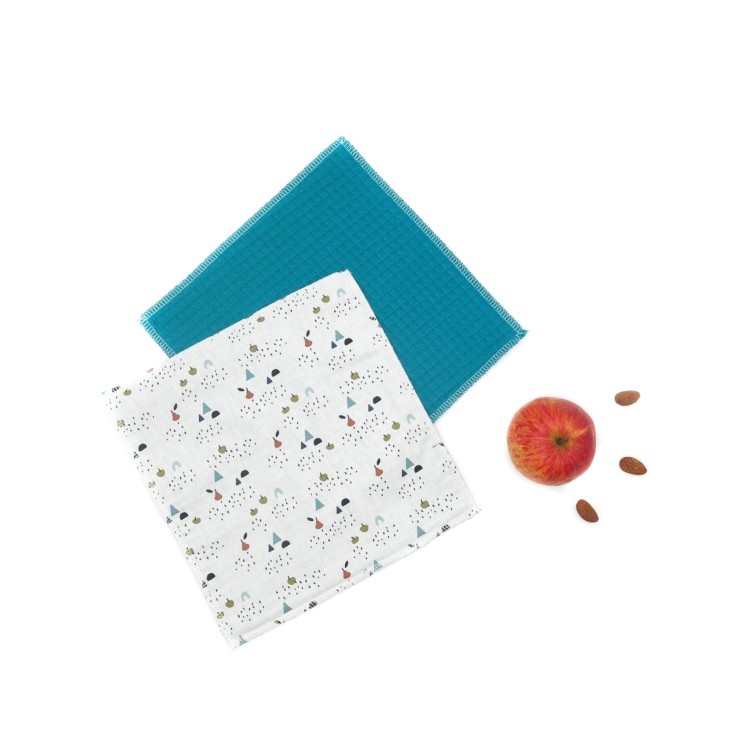 Essuie-tout lavable doublé en Coton x 5