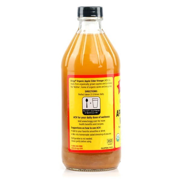 Vinaigre de cidre de pomme bio avec la mère - Bragg - Bouteille verre de 473ml
