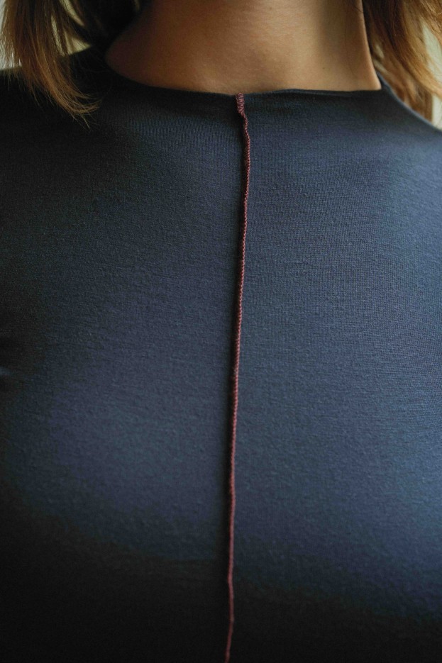 Top Isis Bleu marine Tencel