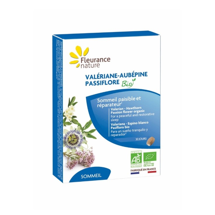 Valériane, aubépine, passiflore sommeil (60 comprimés) Bio