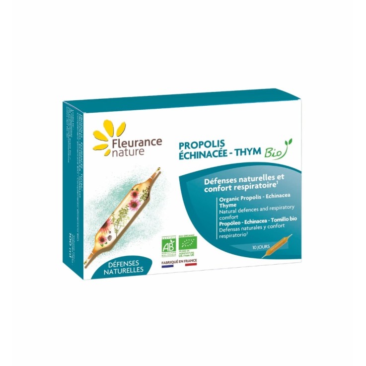 Propolis, échinacée, thym défenses naturelles (10 ampoules) Bio