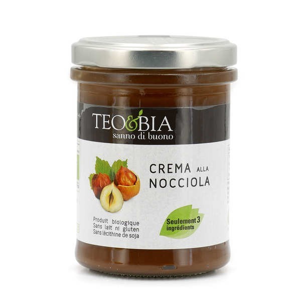 Pâte à tartiner aux noisettes bio sans gluten et sans lactose - Pot de 212g