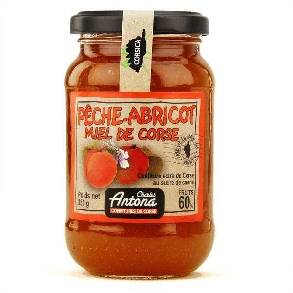 Confiture extra de Corse bio Pêche-abricot-miel - Pot de 350g