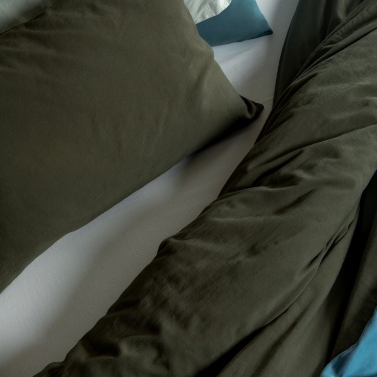 Housse de Couette Adulte Satin de Coton Bio lavé