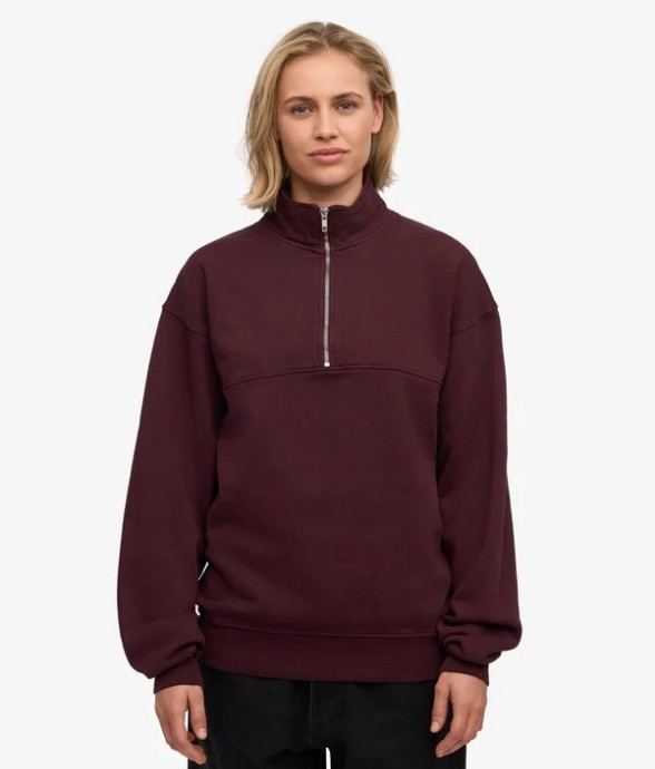 Pull zippé Quarter bordeaux...