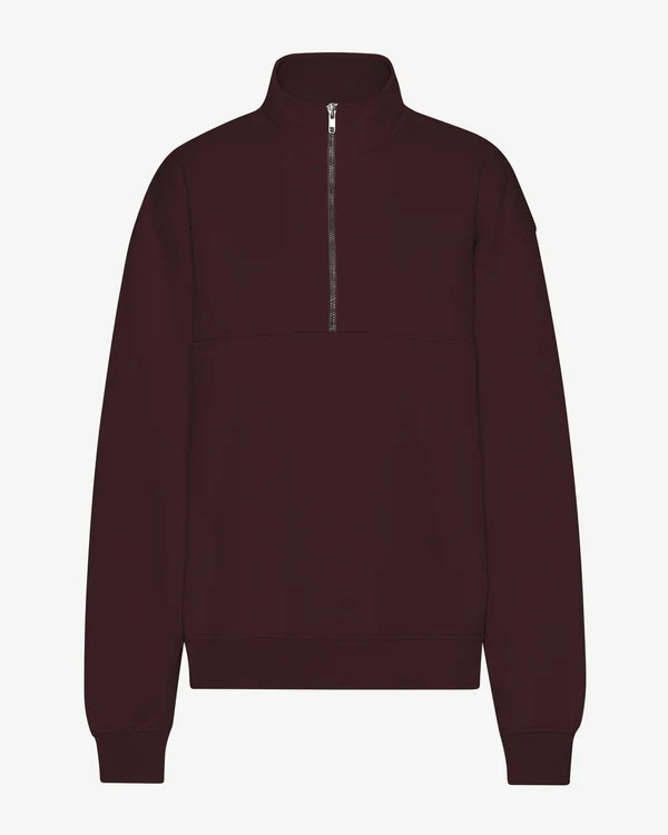 Pull zippé Quarter bordeaux en Coton Bio